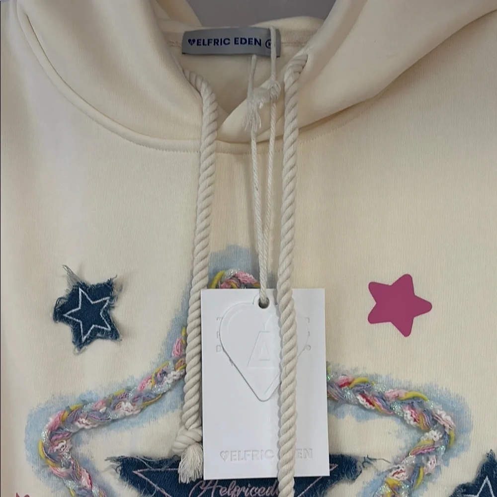 Aelfric Eden Cream Hoodie with Star Details - Picture 2 of 2